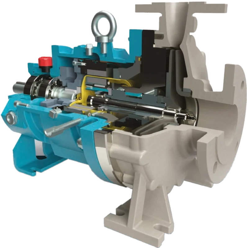 Przekrój metalowych pomp odśrodkowych ze sprzęgłem magnetycznym CDR UTS.