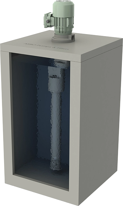 Zasada działania pionowych pomp wirowych ARBO SumPro - pełny zbiornik.