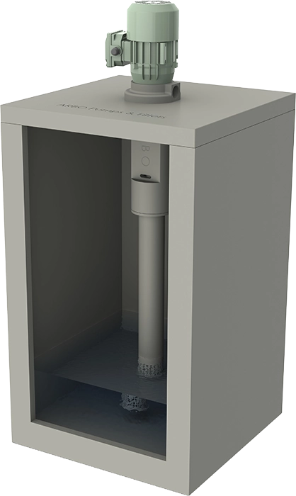 Zasada działania pionowych pomp wirowych ARBO SumPro - pusty zbiornik.