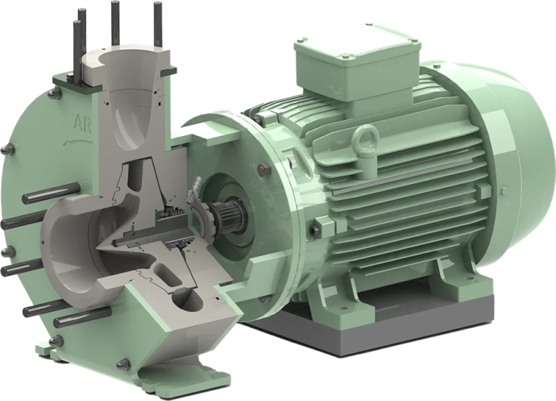 Konstrukcja pomp wirowych tworzywowych z uszczelnieniem mechanicznym ARBO KR-HD
