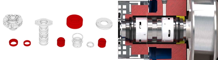 Podwójne uszczelnienie mechaniczne w pompach wirowych Salvatore Robuschi.