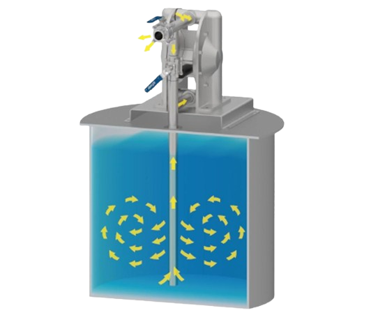 Tapflo Pneumixer. Tryb pompowania