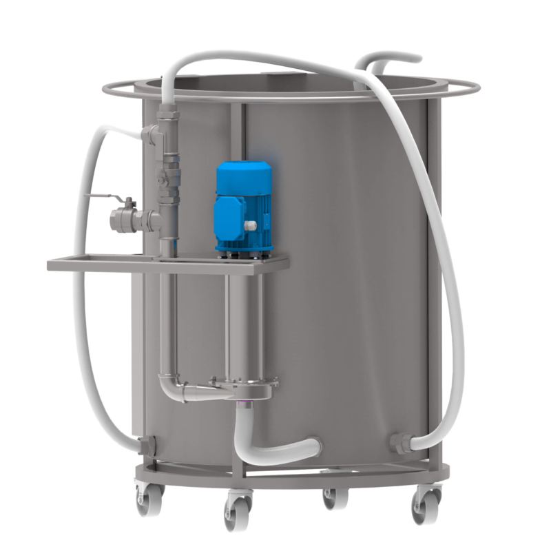 Mobilny zbiornik do mieszania i rozładunku