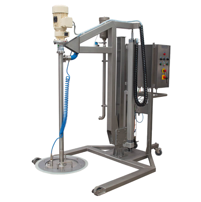 HVS Flexi system with a lip seal scraping lid for efficient single drums unloading.