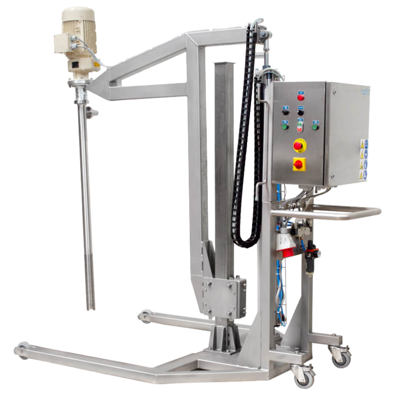 HVS Flexi system designed to unload both drums and IBC containers